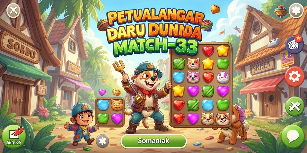 Tampilan gameplay seru dalam 66K dengan berbagai level Match-3.