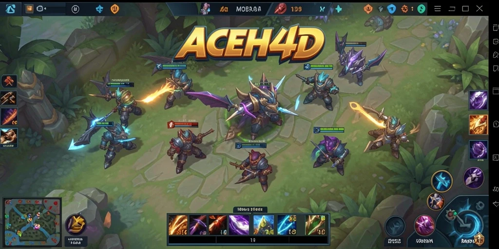 Tampilan aksi seru dalam gameplay ACEH4D dengan karakter unik.