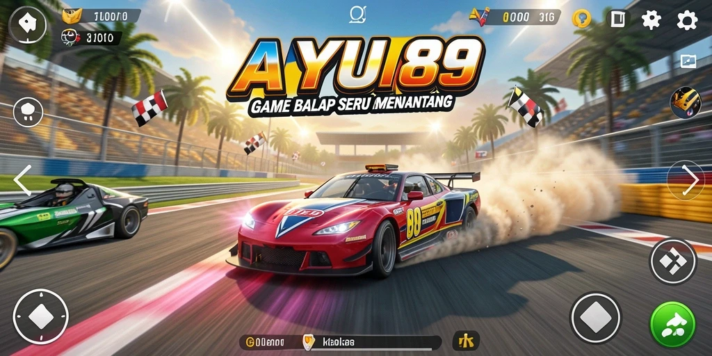 Tampilan gameplay seru dari AYU89 dengan adrenalin balapan tinggi.