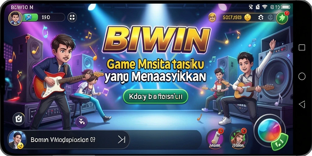 Screenshot menunjukkan antarmuka permainan BIWIN yang interaktif.