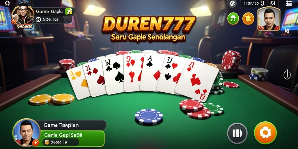 Tampilan gameplay seru DUREN777 dengan kartu Gaple.