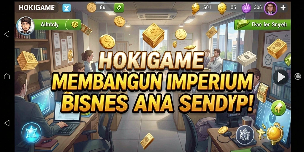Screenshot HOKIGAME menampilkan gameplay manajemen bisnis yang menarik.
