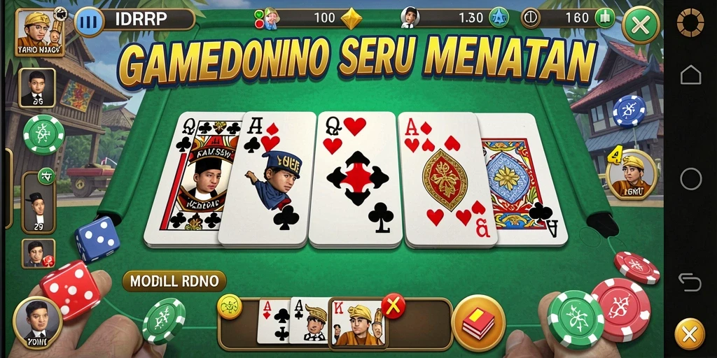 Screenshot gameplay IDRRP yang menunjukkan serunya bermain Domino.