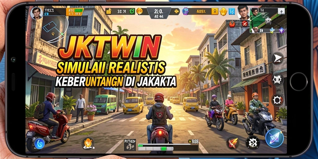 Screenshot gameplay JKTWIN menampilkan misi menarik di Jakarta.