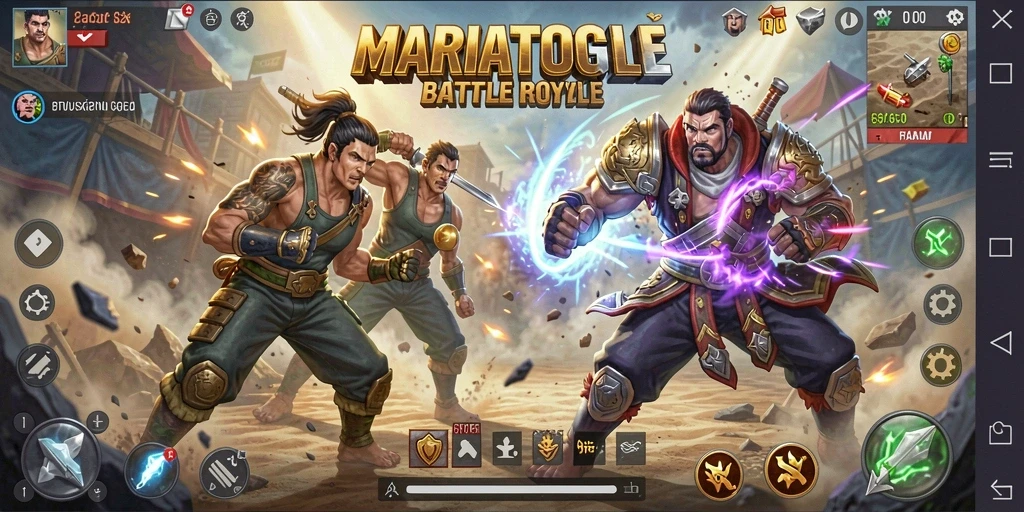 Screenshot gameplay <strong>MARIATOGEL</strong> menampilkan pertempuran intens di medan perang.