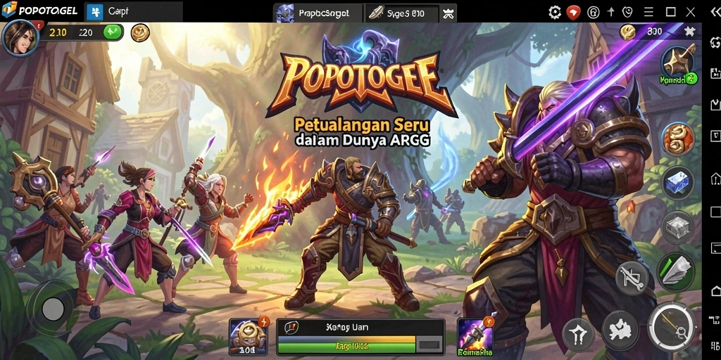 Screenshot menunjukkan aksi seru dalam pertempuran ARPG.