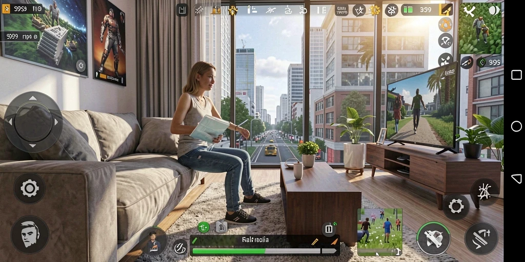 Screenshot gameplay S9S9 menunjukkan interaksi karakter yang dinamis.