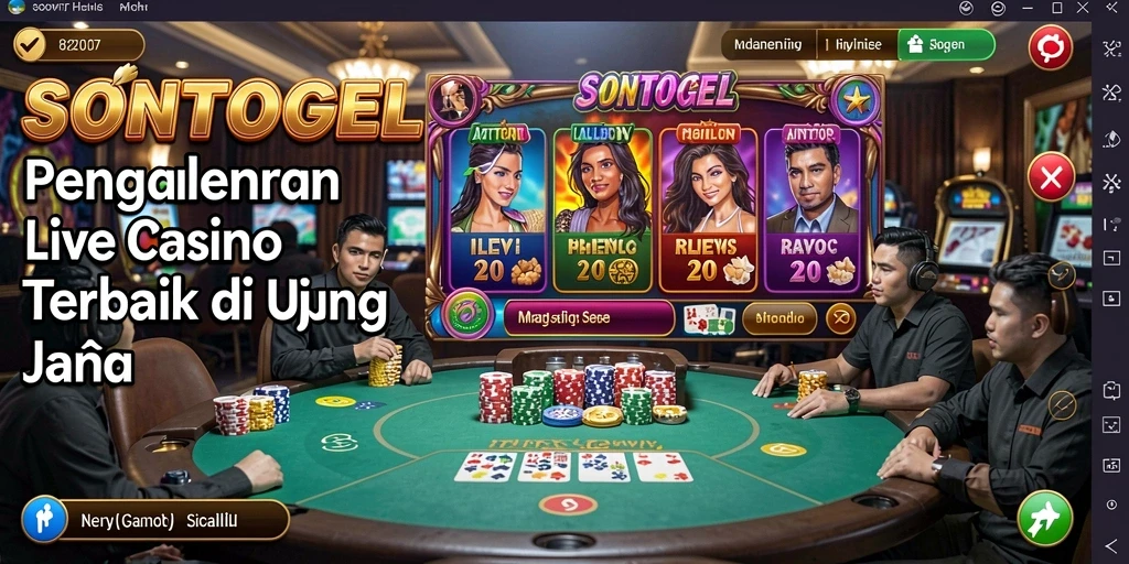 Screenshot menampilkan dealer langsung dalam permainan Live Casino SONTOGEL.