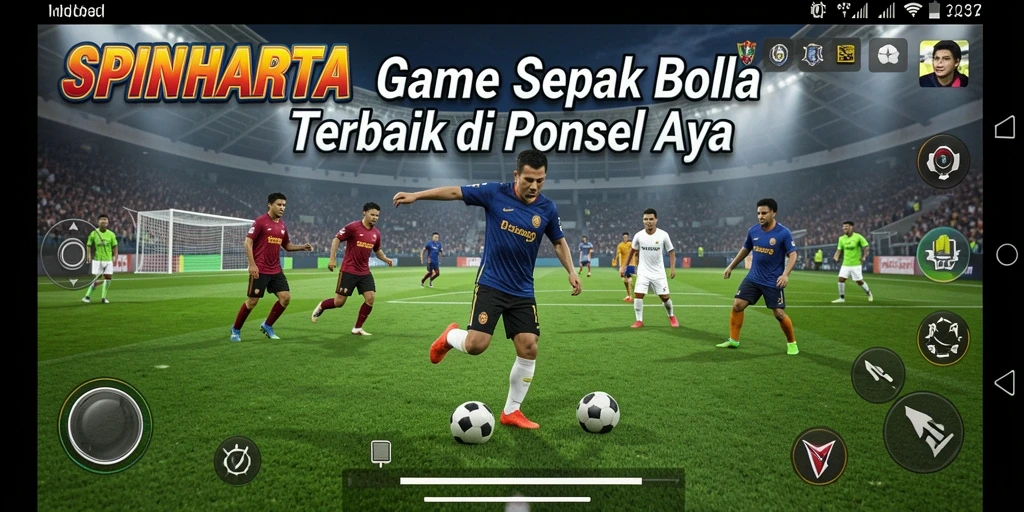 Tampilan permainan SPINHARTA yang mendebarkan di lapangan sepak bola.