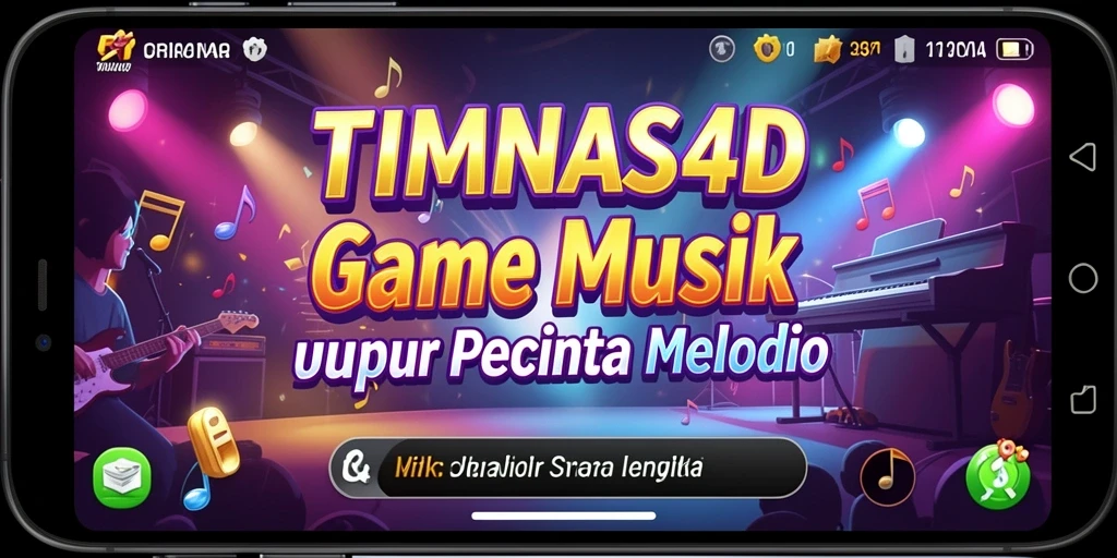 Tampilan gameplay menarik dari TIMNAS4D menampilkan ritme musik yang dinamis.