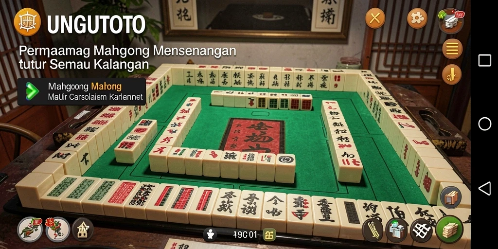 Screenshot gameplay Mahjong di UNGUTOTO menunjukkan suasana permainan yang menantang.