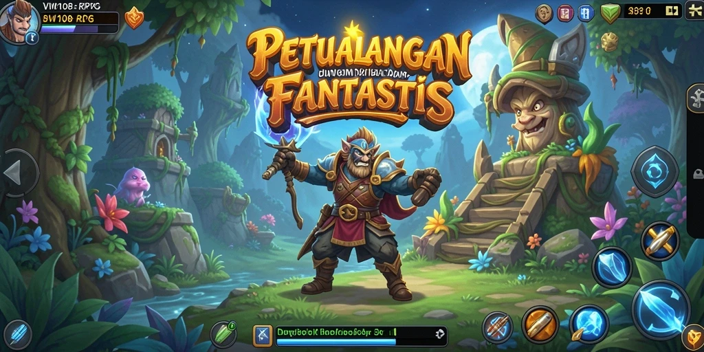 Screenshot menunjukkan aksi memukau dalam permainan RPG VW108.