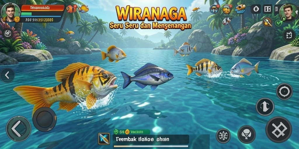 Screenshot WIRANAGA menampilkan aksi tembak ikan yang seru dan grafis menawan.